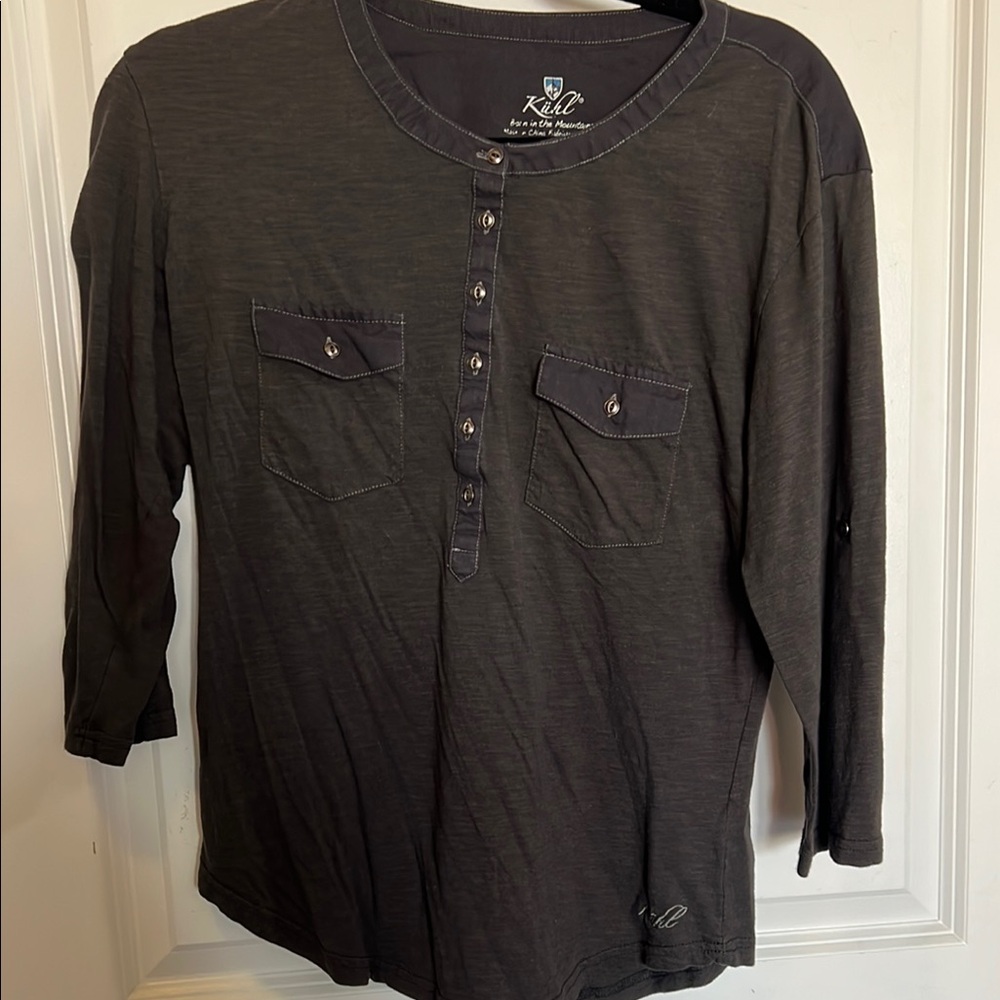 Kuhl Gray Long Sleeve Tee Soft Knit Relaxed Fit